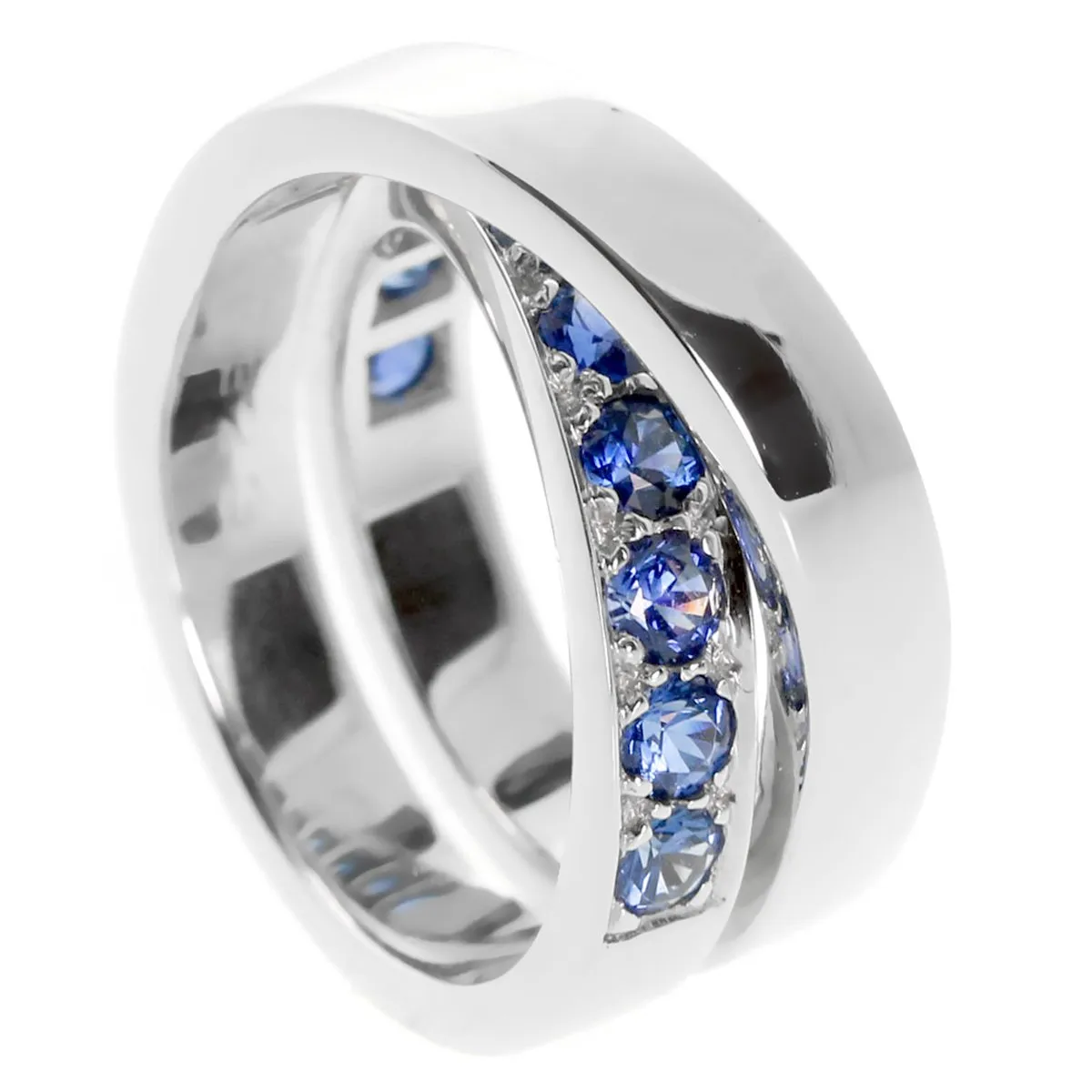 Cartier Sapphire Bypass White Gold Ring