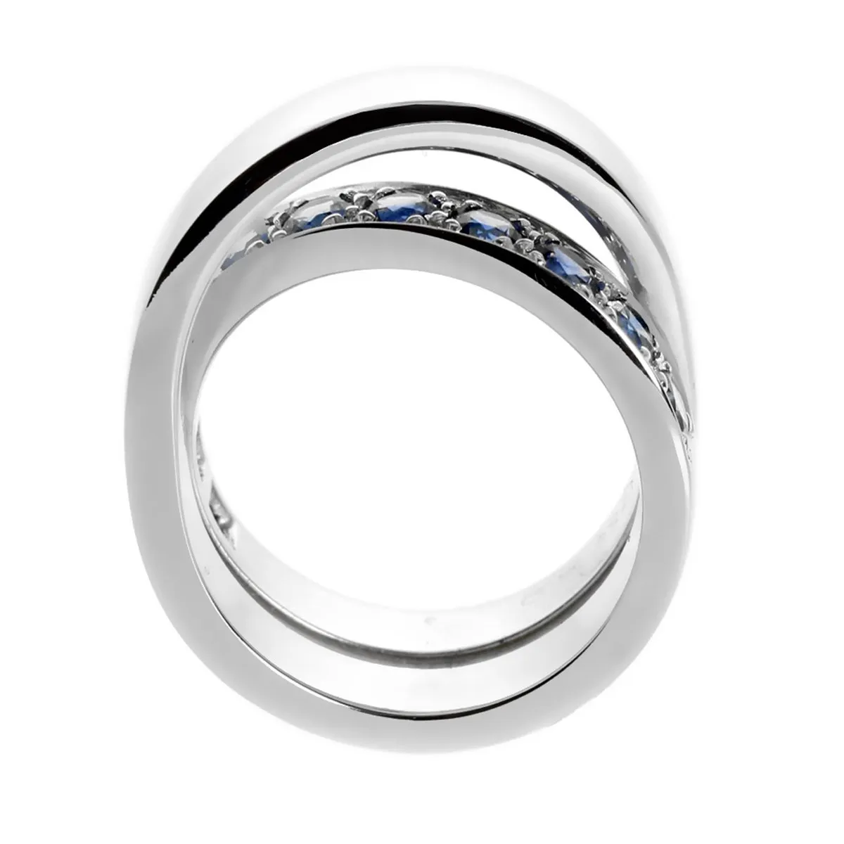 Cartier Sapphire Bypass White Gold Ring