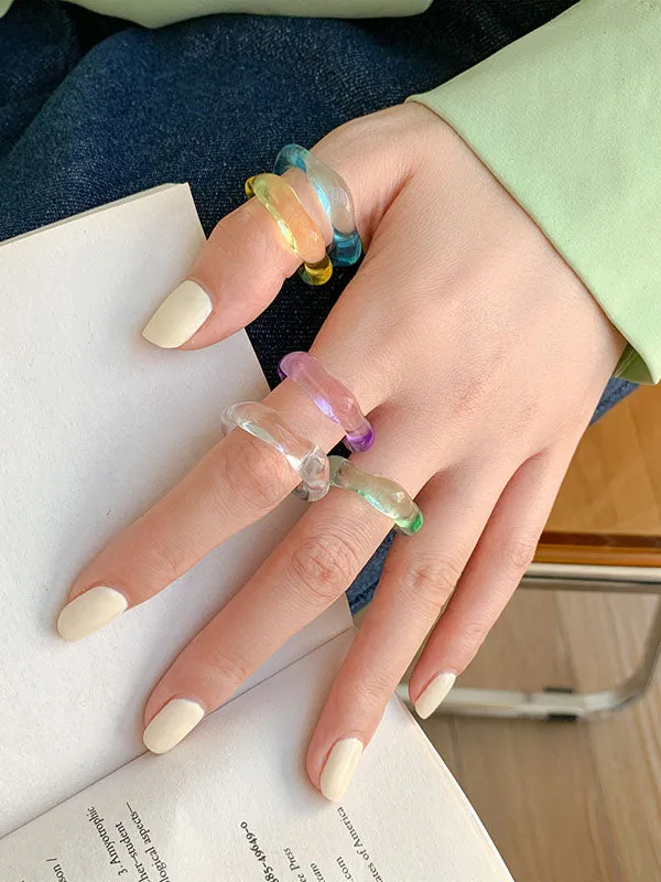 Casual Solid Color Geometric Rings Accessories