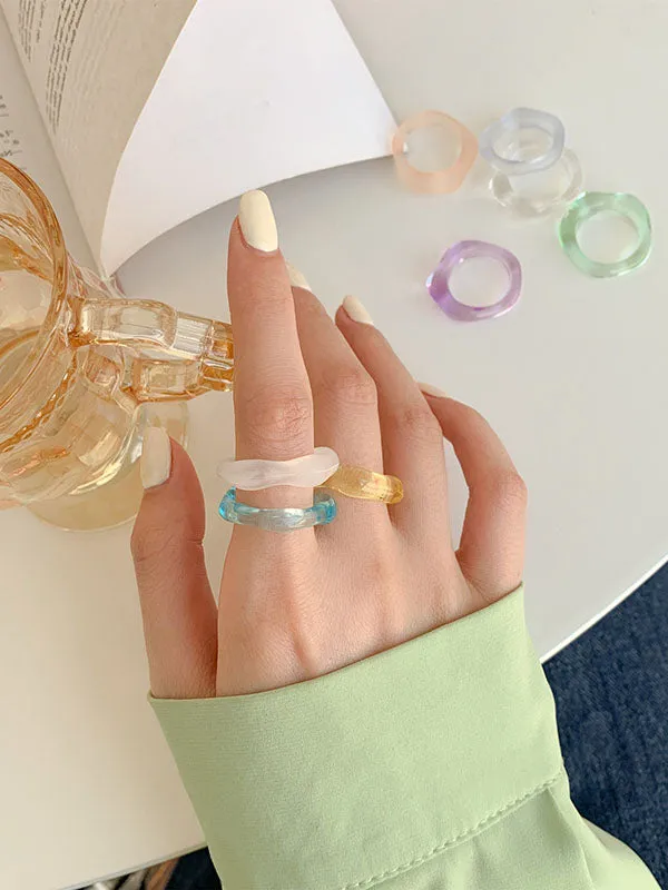 Casual Solid Color Geometric Rings Accessories