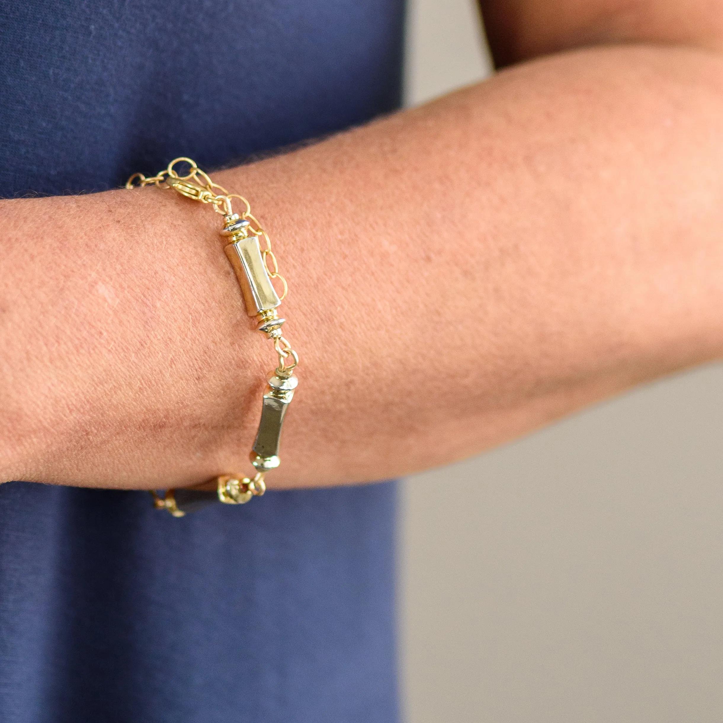 Column Gold Fluted Betsy Bracelet