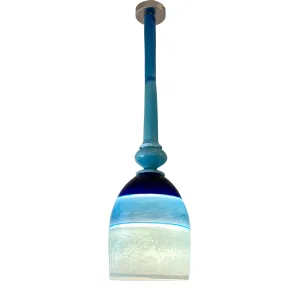 Contemporary Bespoke Italian Organic Black Blue Azur Murano Glass Pendant Light