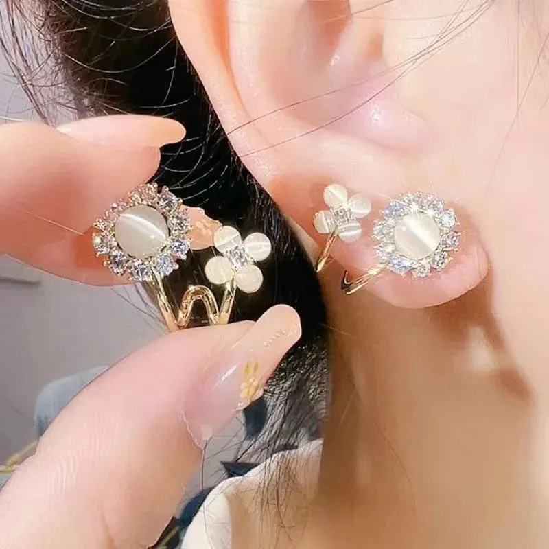 Crystal Flower Zircon Rose Butterfly Tassel Bride Exquisite Earring