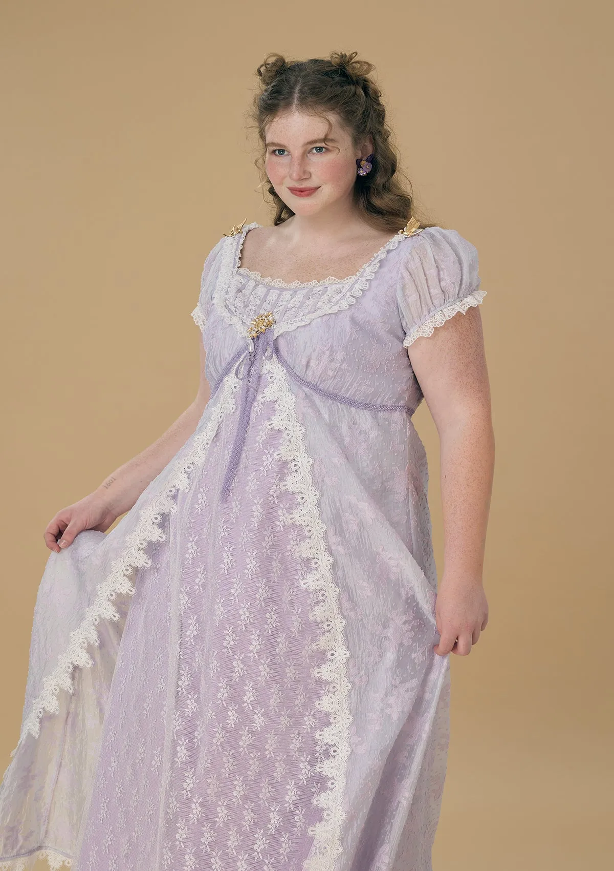 Curve & Plus Monet's Irises Regency Dress