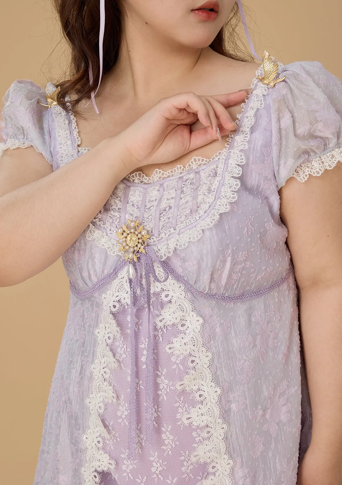 Curve & Plus Monet's Irises Regency Dress