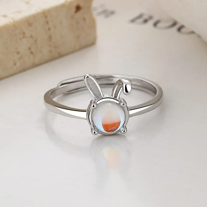 Cute Opal Rabbit Ring