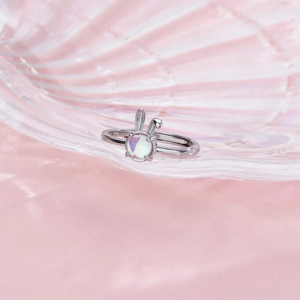 Cute Opal Rabbit Ring