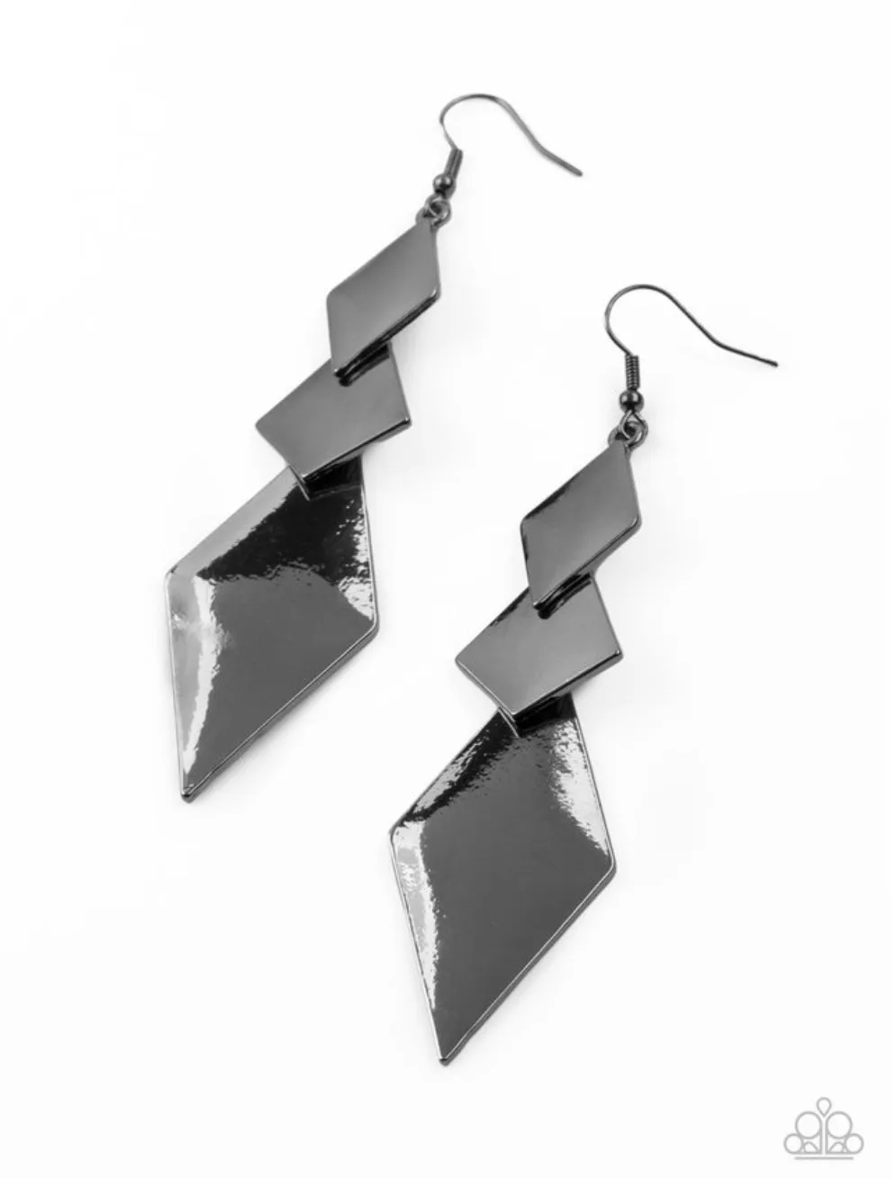 Danger Ahead Black - Earrings - Paparazzi Accessories