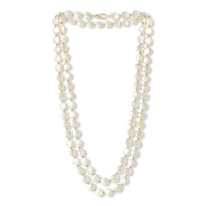 Decus champagne cultured freshwater pearl loop necklace with gold plate beads