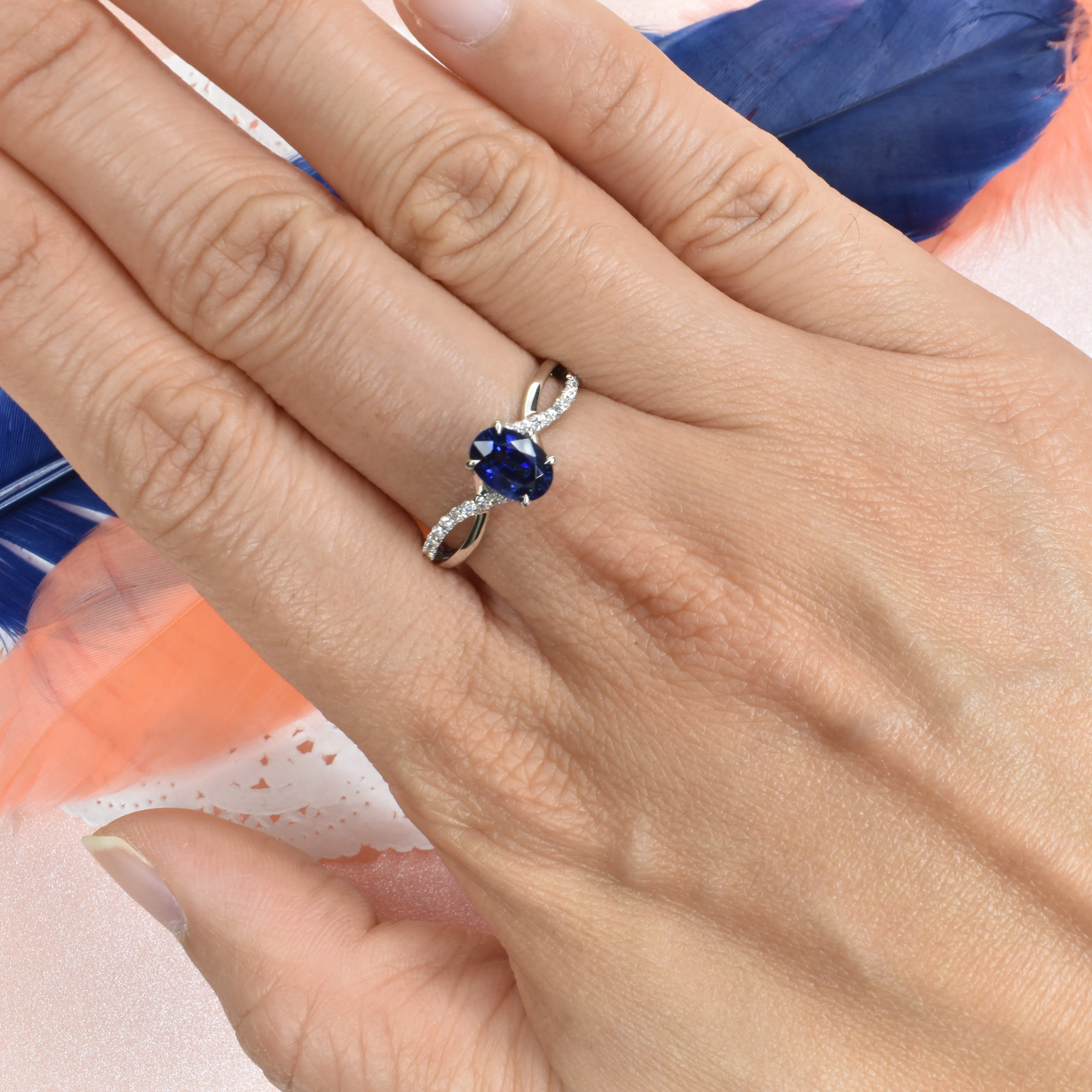 Delicate Sapphire and Diamond Ring