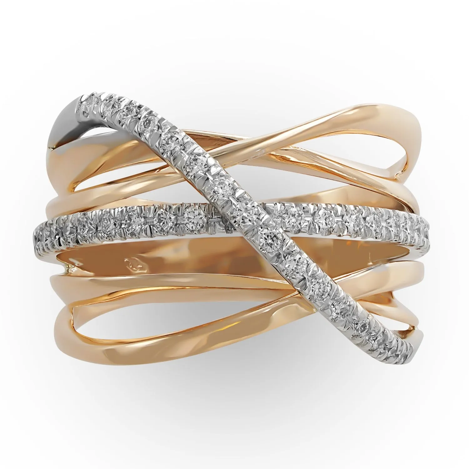 Diamond Rose Gold Multi-band Ring