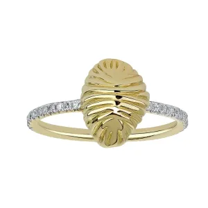 Diamond Thread and Shell Ring