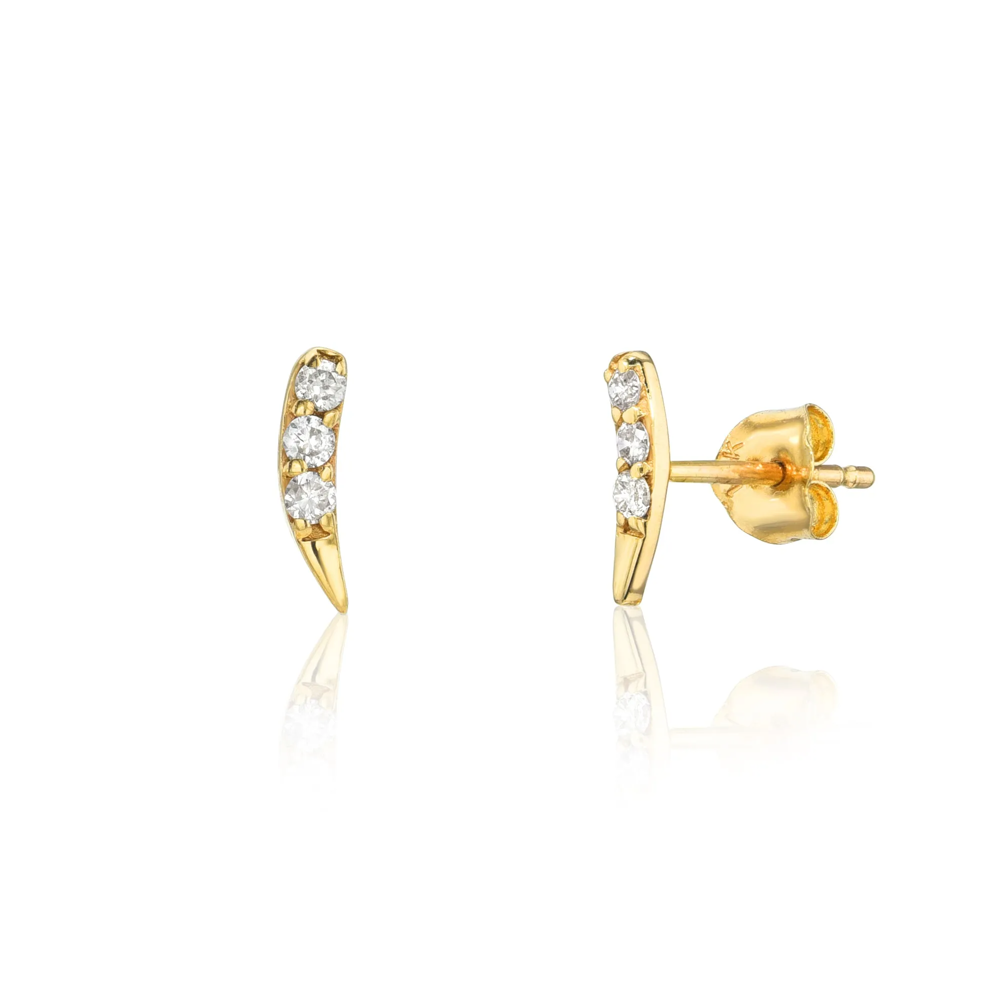 Diamond Trio Spike Studs