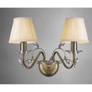 Diyas IL31222 Willow Wall Lamp Antique Brass/crystal