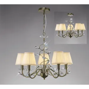 Diyas IL31225 Willow Pendant Antique Brass/crystal