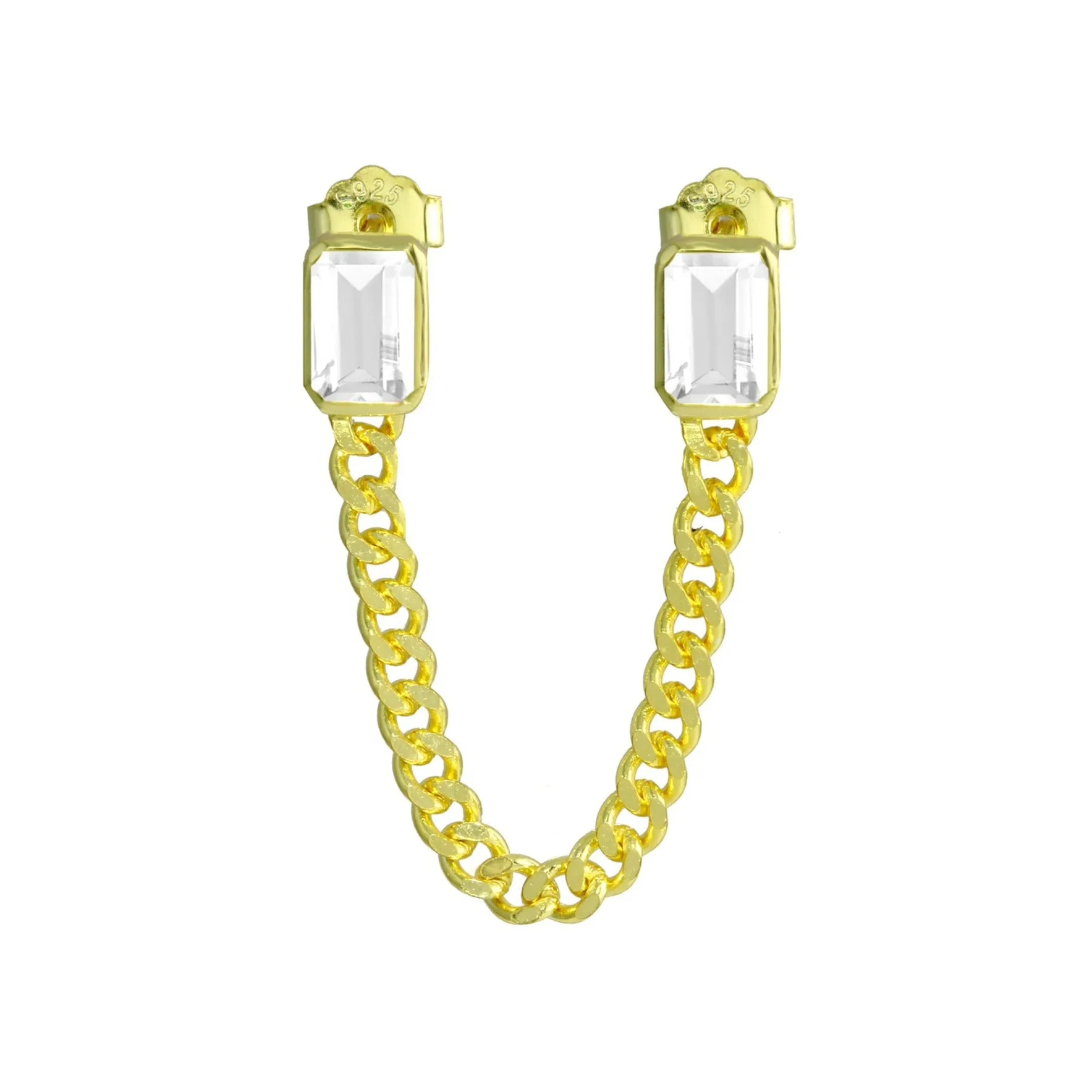 Double Bezel Cuban Chain Earring