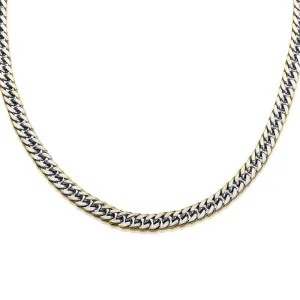 Double Curb Gold Edged Necklace