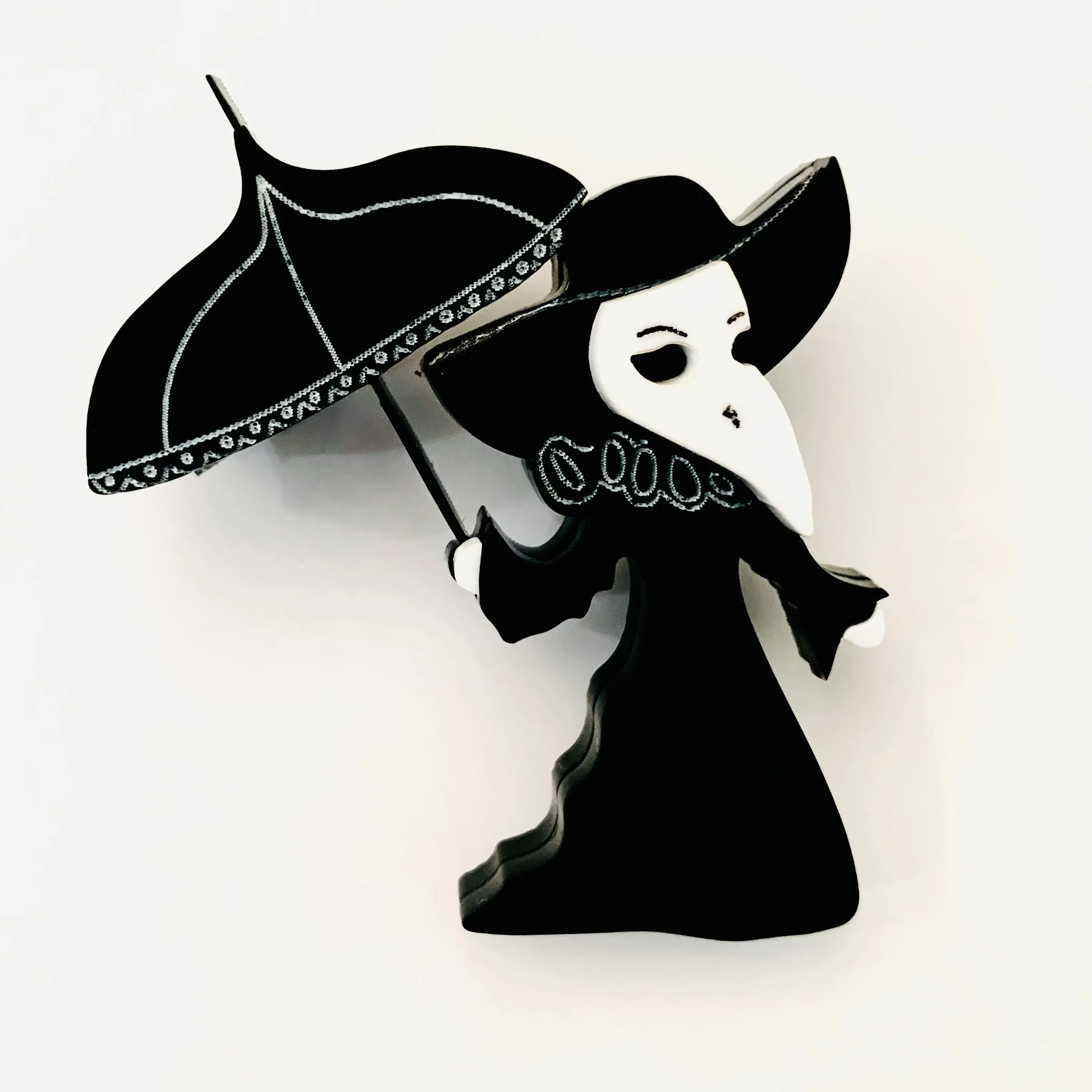 Elegant female plague doctor - Brooch