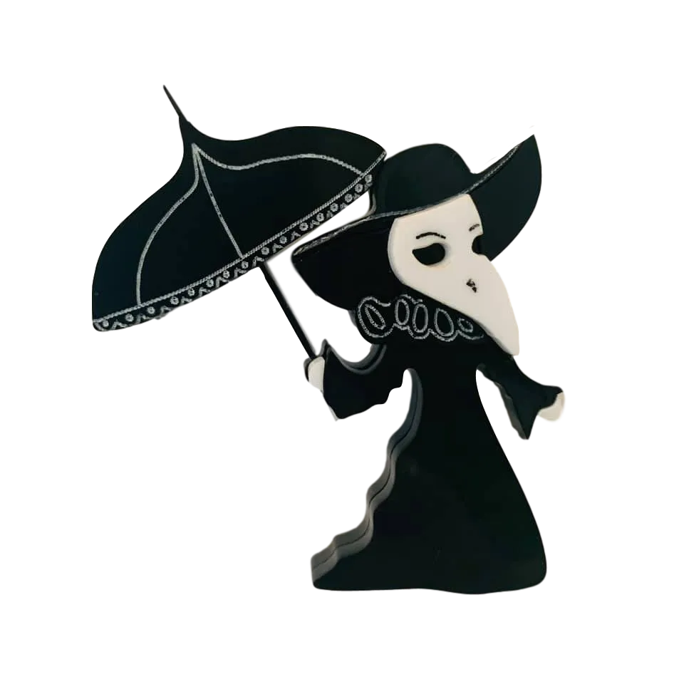 Elegant female plague doctor - Brooch