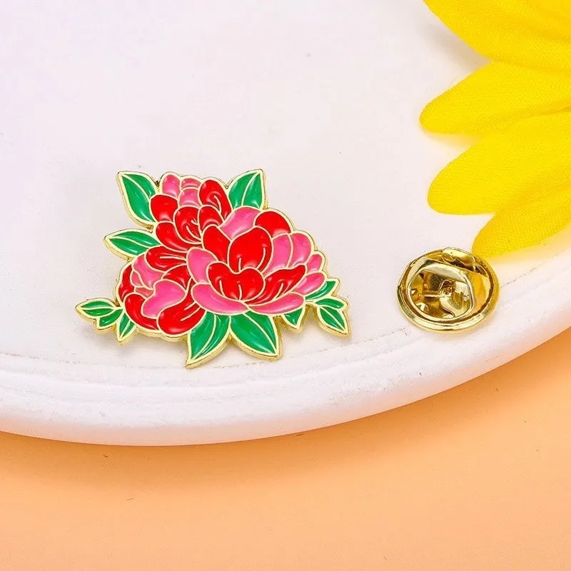 Elegant Sweet Pastoral Flower Alloy Stamping Stoving Varnish Plating Women's Corsage Brooches Collar Pin