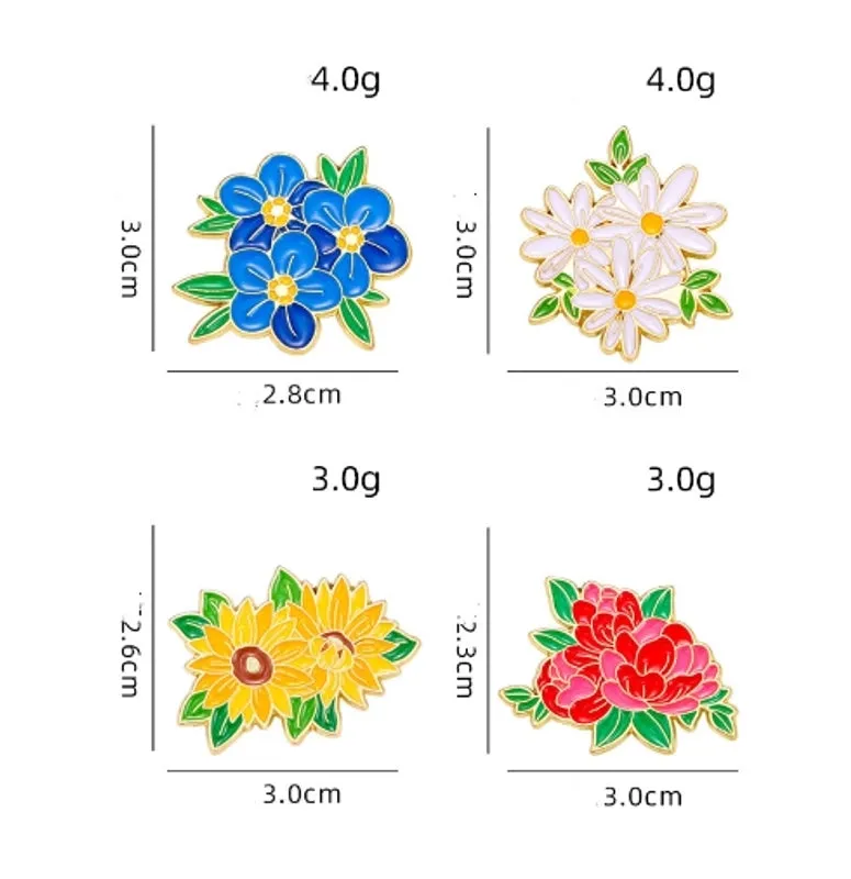 Elegant Sweet Pastoral Flower Alloy Stamping Stoving Varnish Plating Women's Corsage Brooches Collar Pin