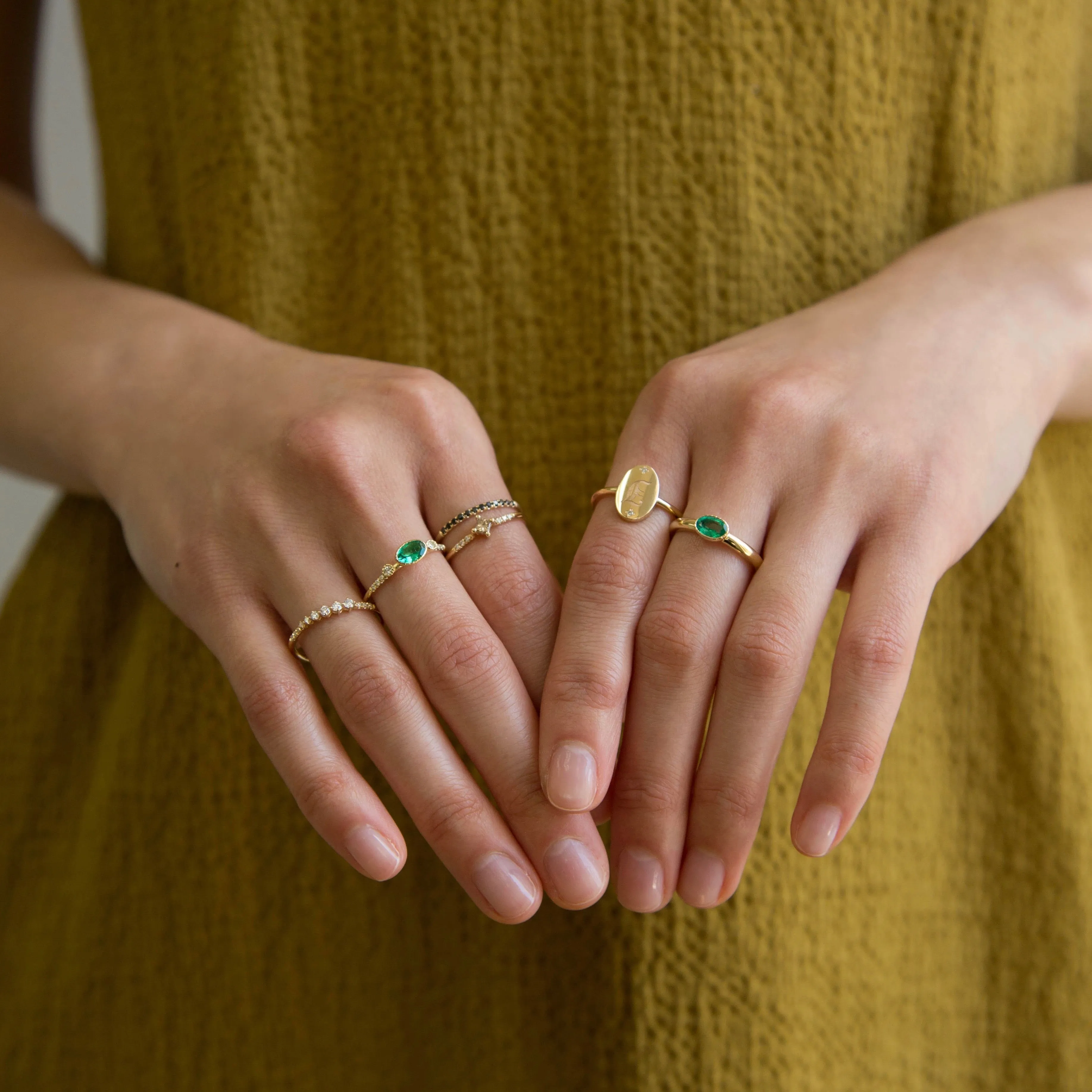 Emerald Chubby Ring