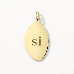 Engravable Organic Oblong Pendant in Gold