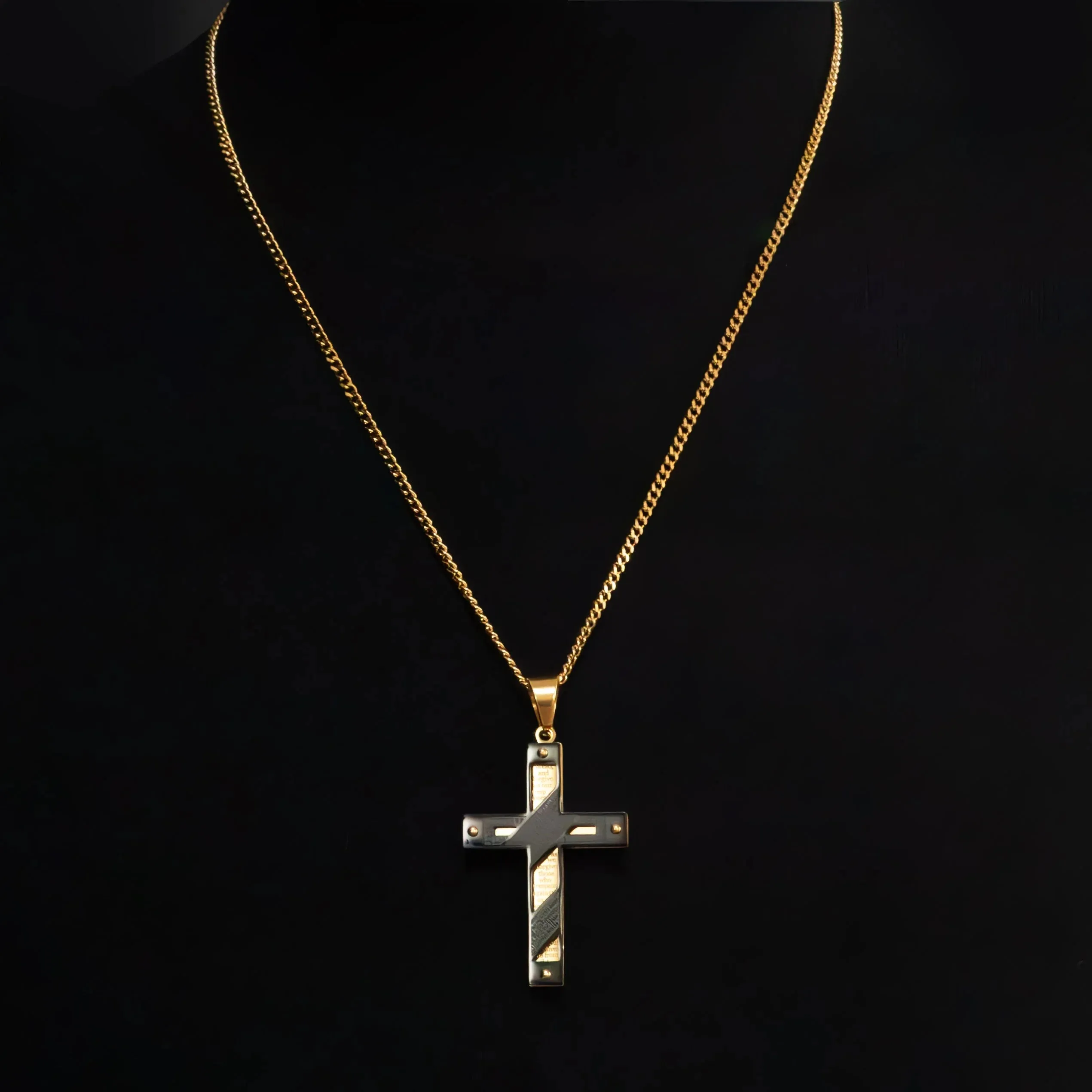 Esai Stainless Steel Chain Necklace with Crucifix Pendant