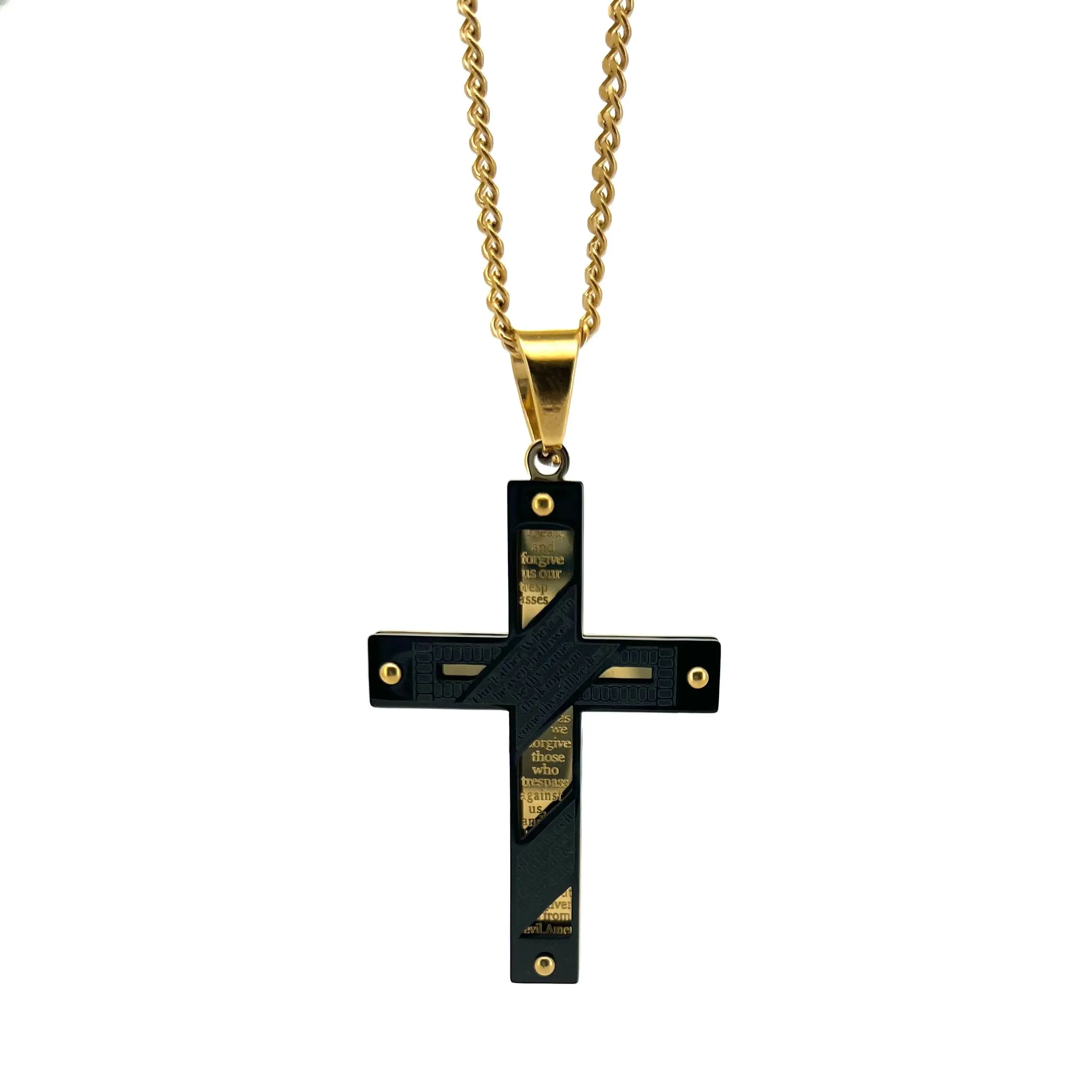 Esai Stainless Steel Chain Necklace with Crucifix Pendant