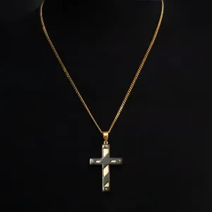 Esai Stainless Steel Chain Necklace with Crucifix Pendant