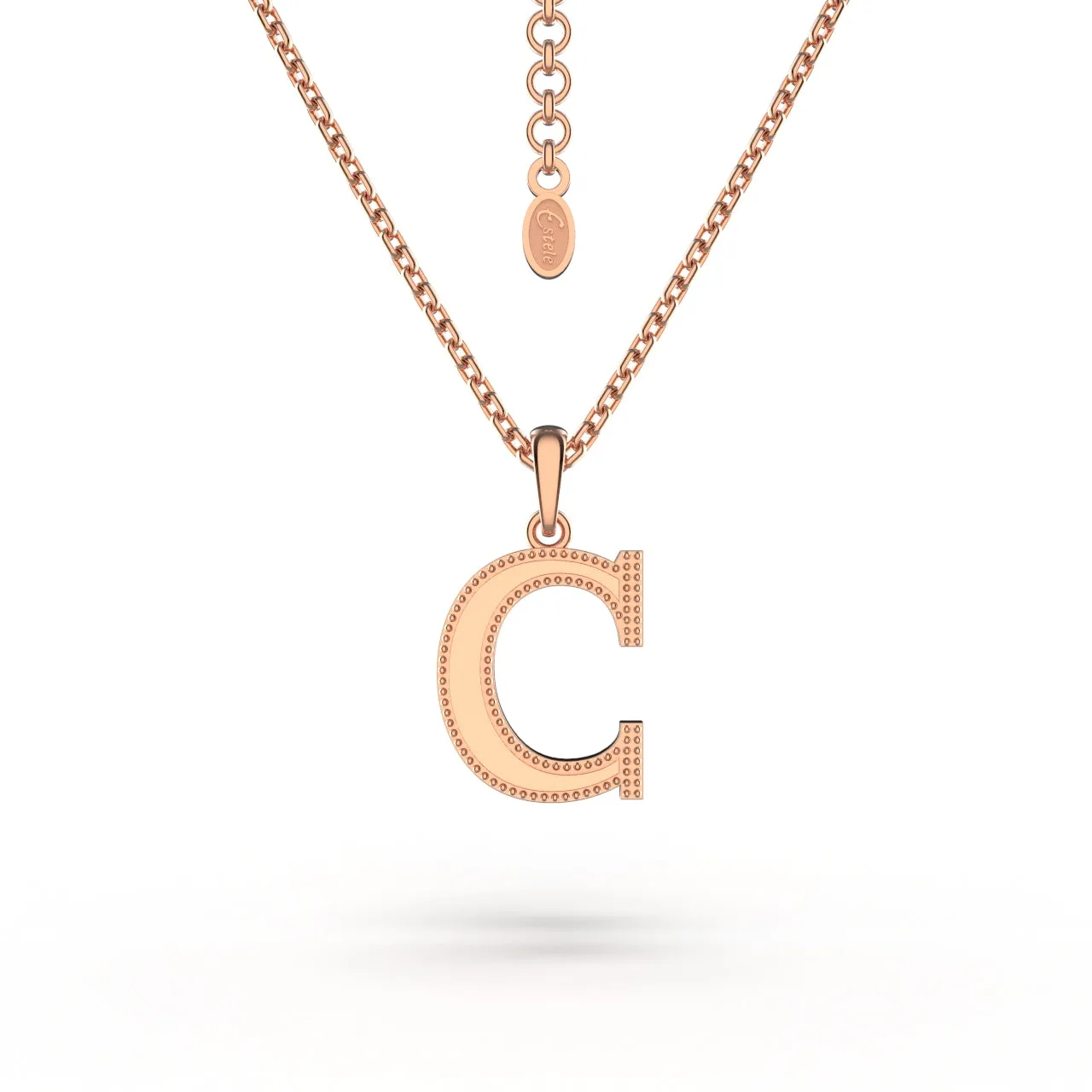 Estele - Charm C Rosegold plated Pendant