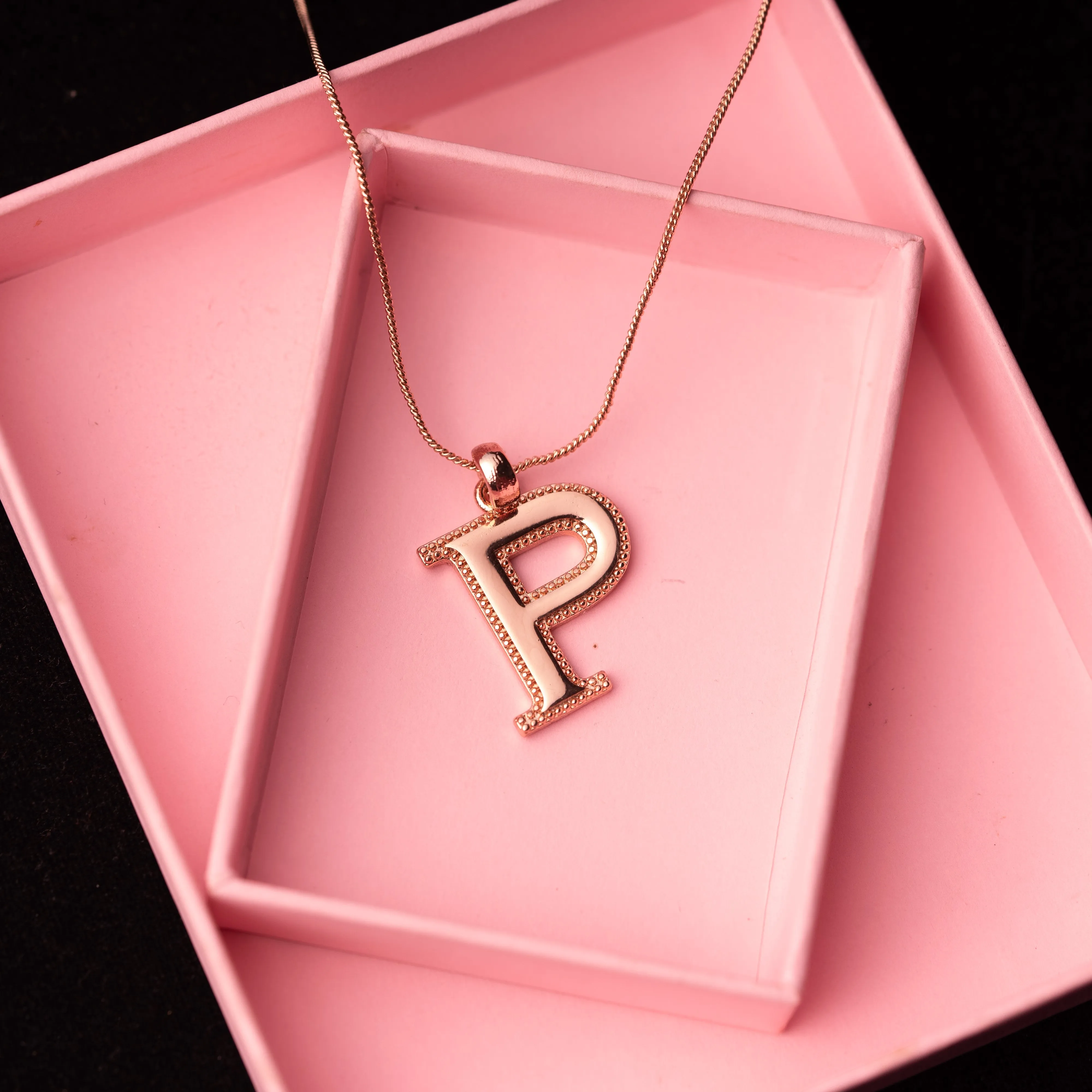 Estele - Charm "P" Rosegold plated Pendant