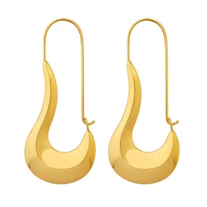 Exquisite 18K Gold Plated Geometric Earrings with Alien Design for Women's Everyday Style