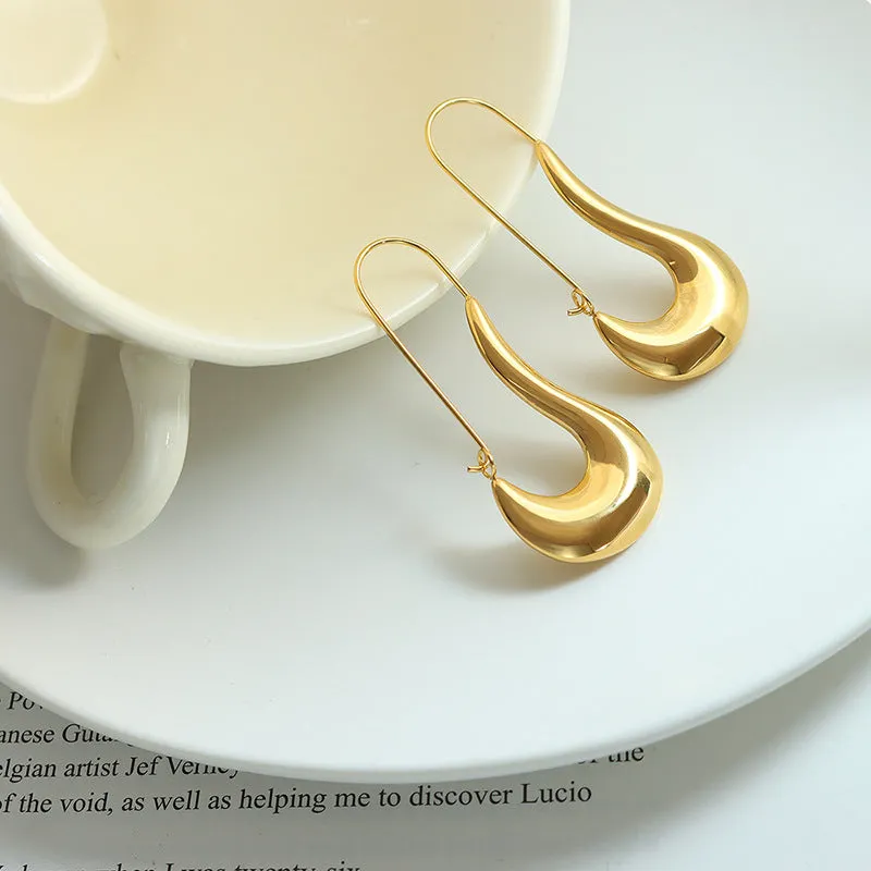 Exquisite 18K Gold Plated Geometric Earrings with Alien Design for Women's Everyday Style