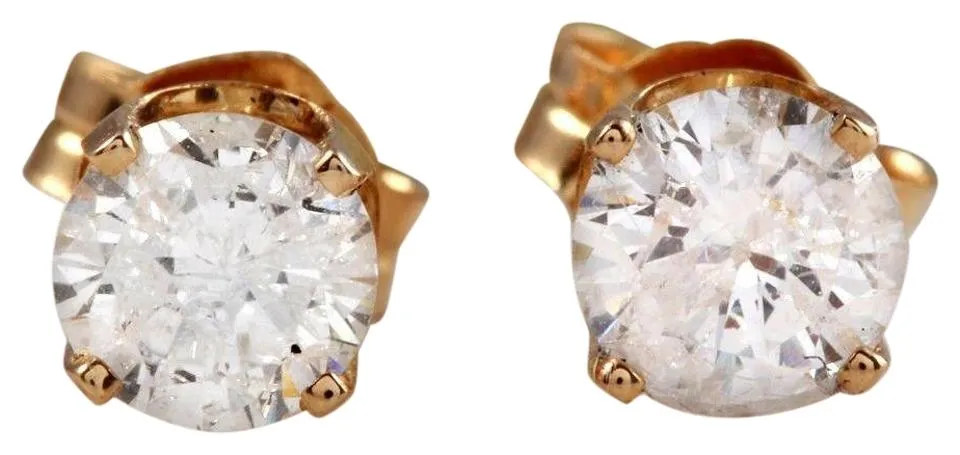 Exquisite .40 Carats Natural Diamond 14K Solid Yellow Gold Stud Earrings