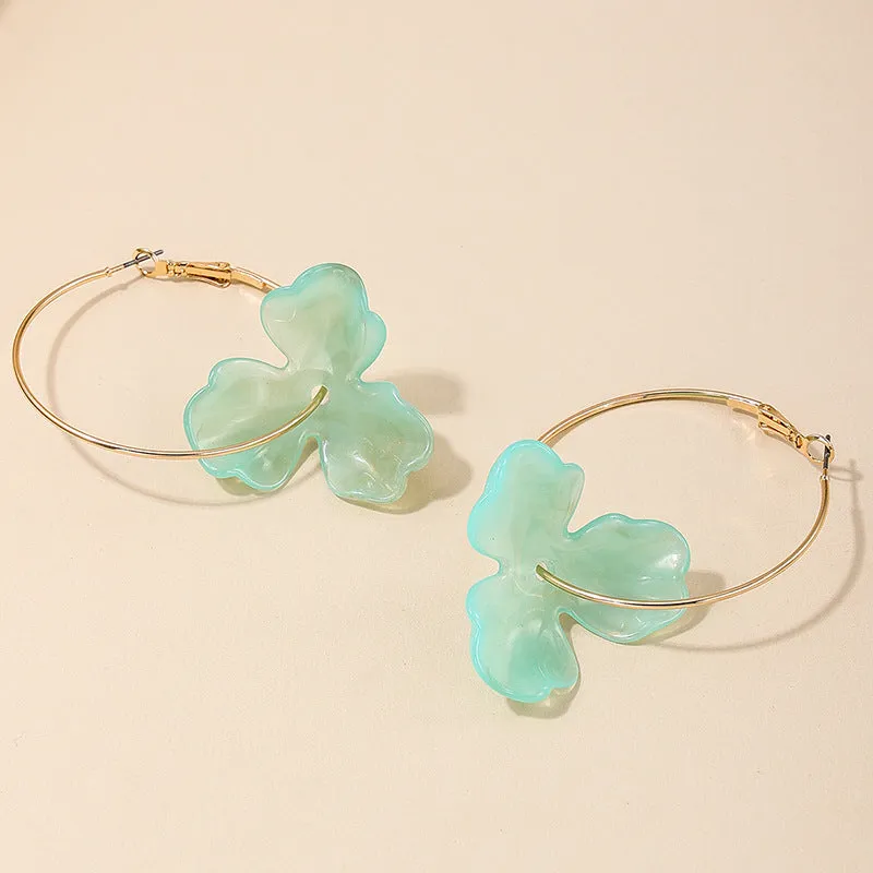 Fairy Garden Acrylic Flower Statement Earrings for Women