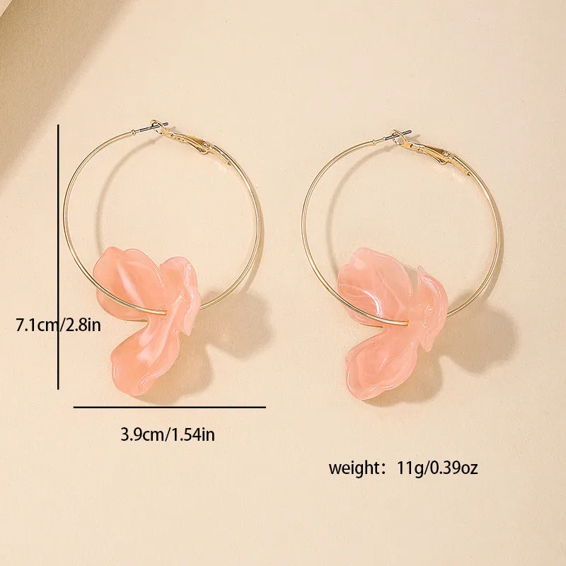 Fairy Garden Acrylic Flower Statement Earrings for Women