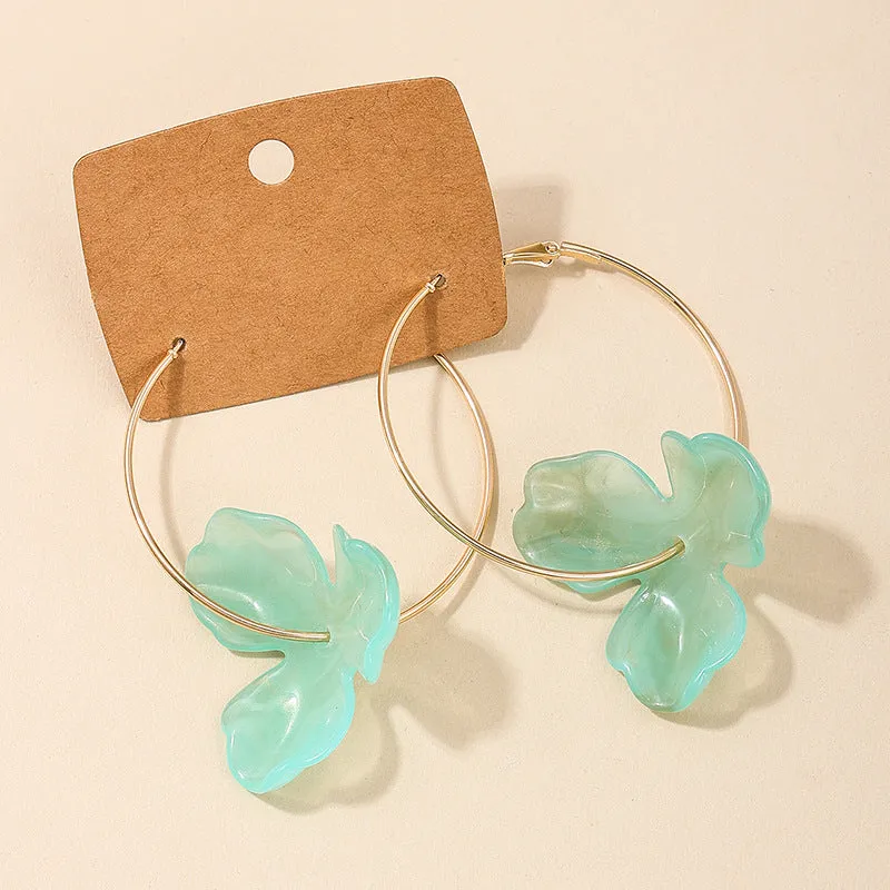 Fairy Garden Acrylic Flower Statement Earrings for Women