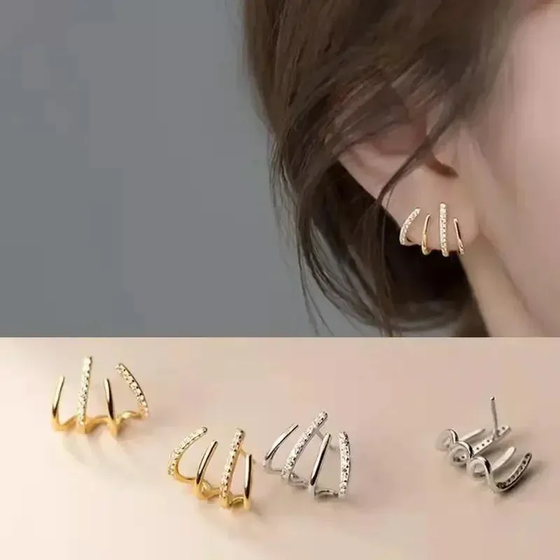 Fashion Exquisite Rhinestone Decor Ear Cuff earring for Woman  2023 New Arrival Christmas Gift stud earrings