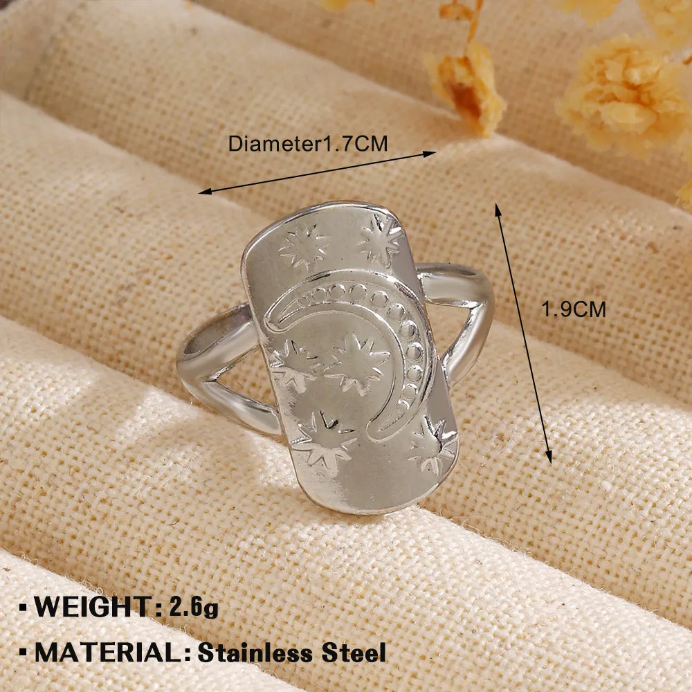 Fashion Stainless Steel Simple Heart-shaped Open Ring