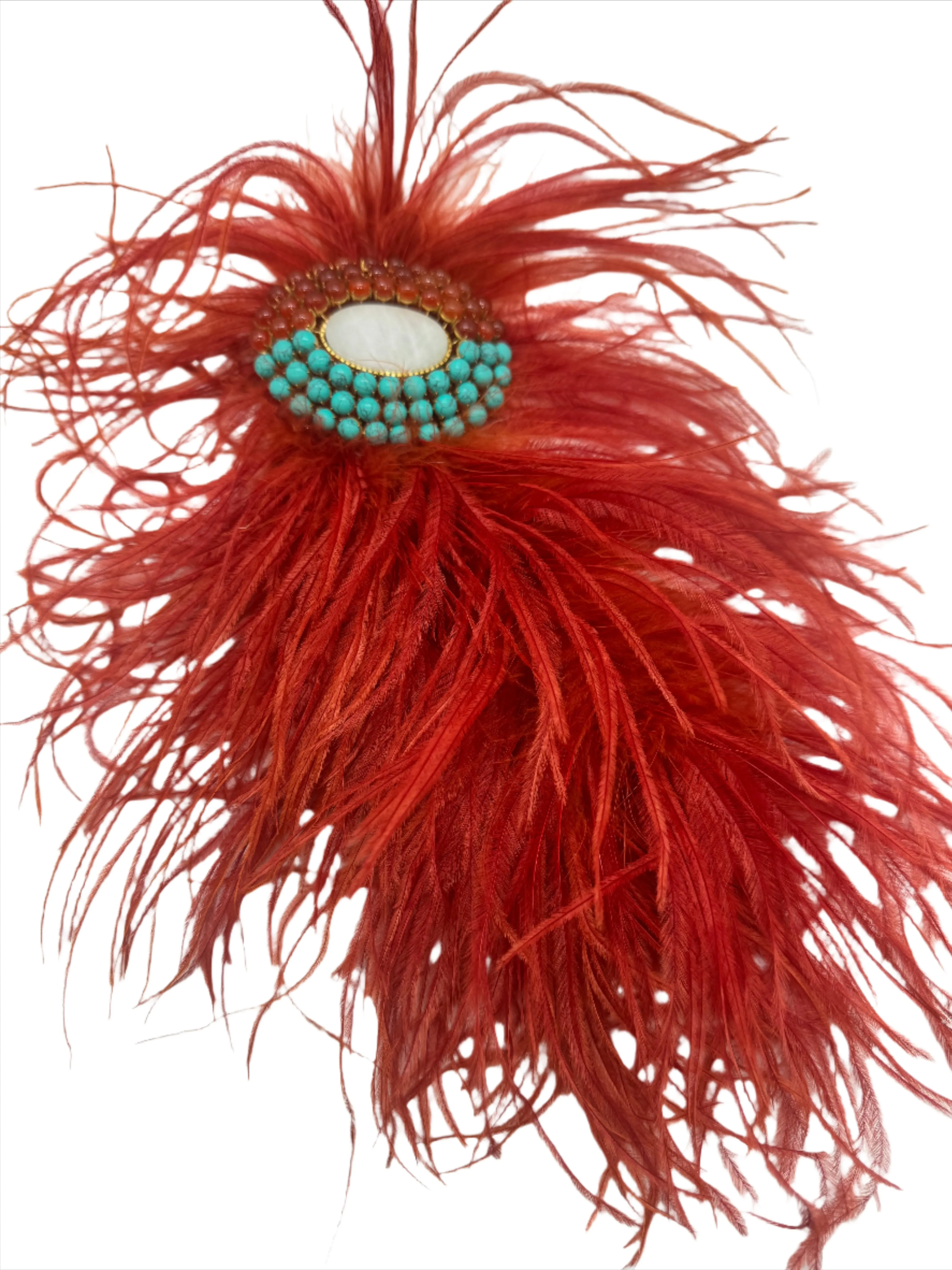 Feather Bejewelled Brooches