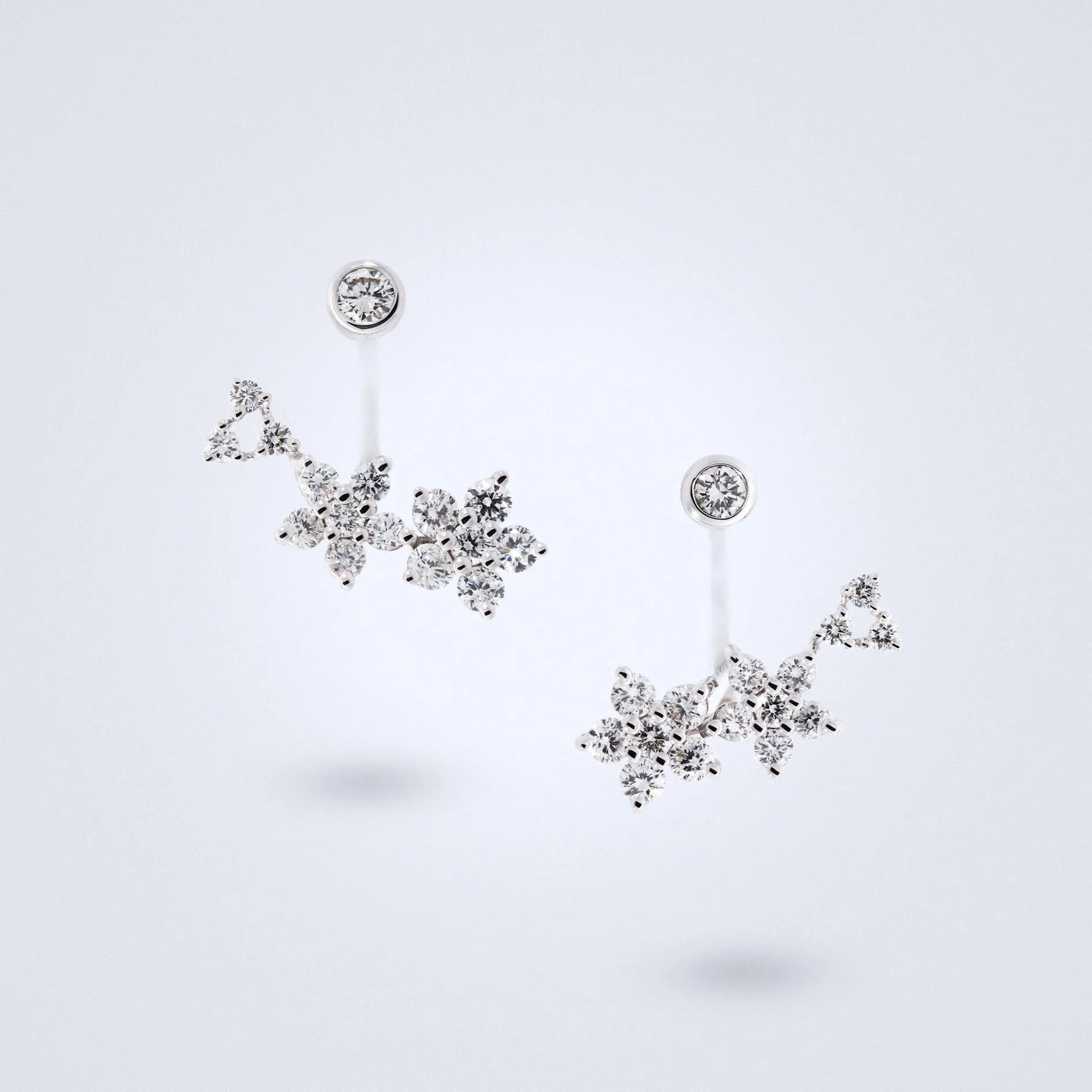 Floating Flower Diamond Earrings