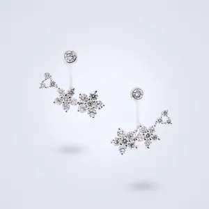 Floating Flower Diamond Earrings