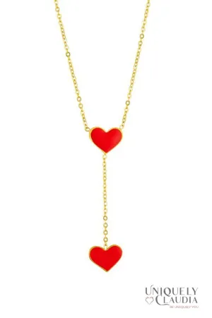 Full of Love Enamel Hearts Stainless Steel Necklace