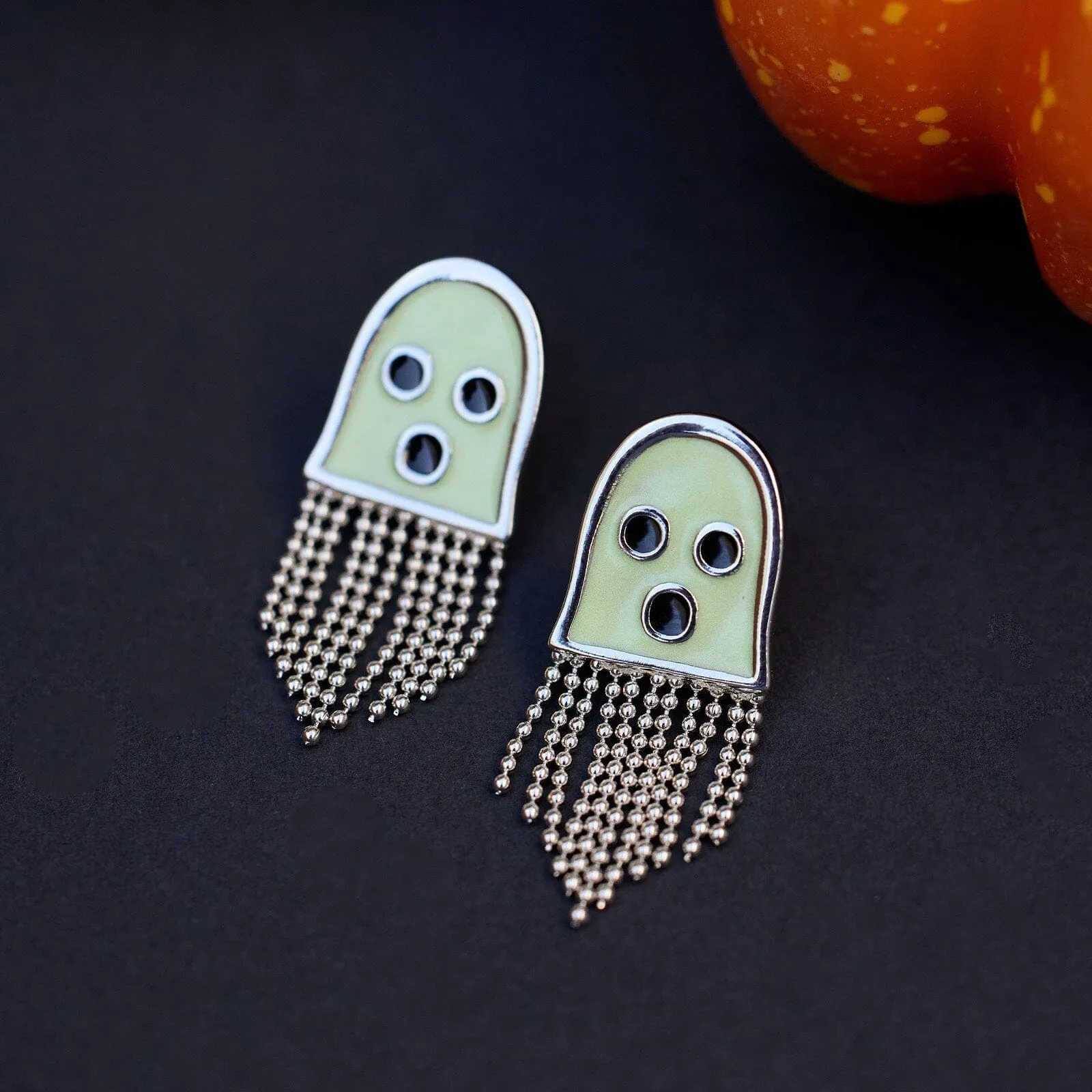 Glow in the Dark Ghost Emoji Stud