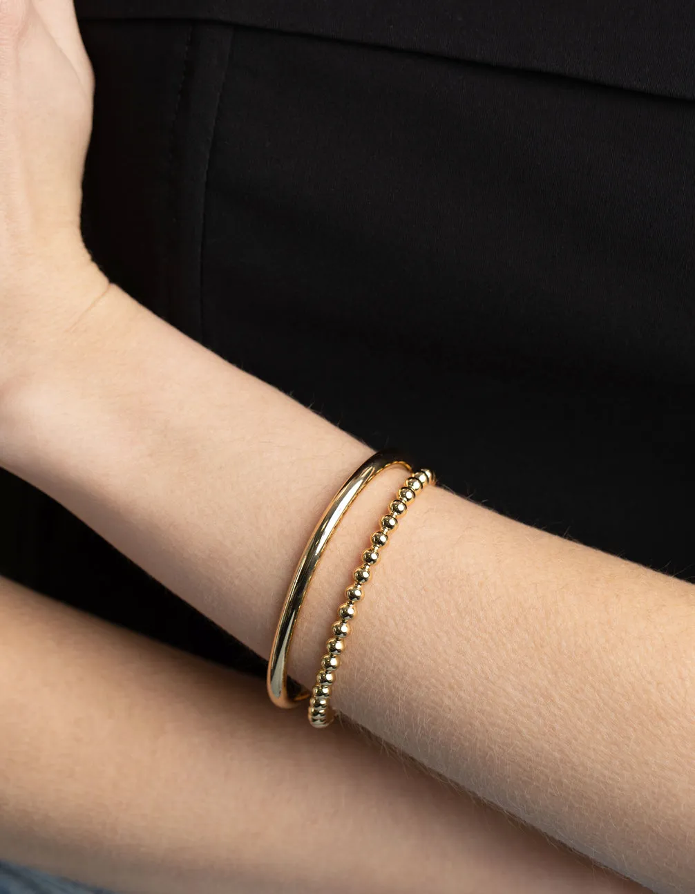 Gold Plated Chain Cuff Bangle Bracelet