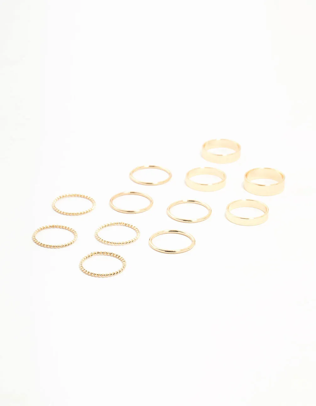 Gold Thick & Simple Rings 12-Pack