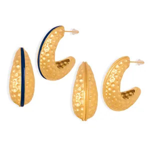 Golden Cashew Nut Earrings - Exquisite French Design for Women