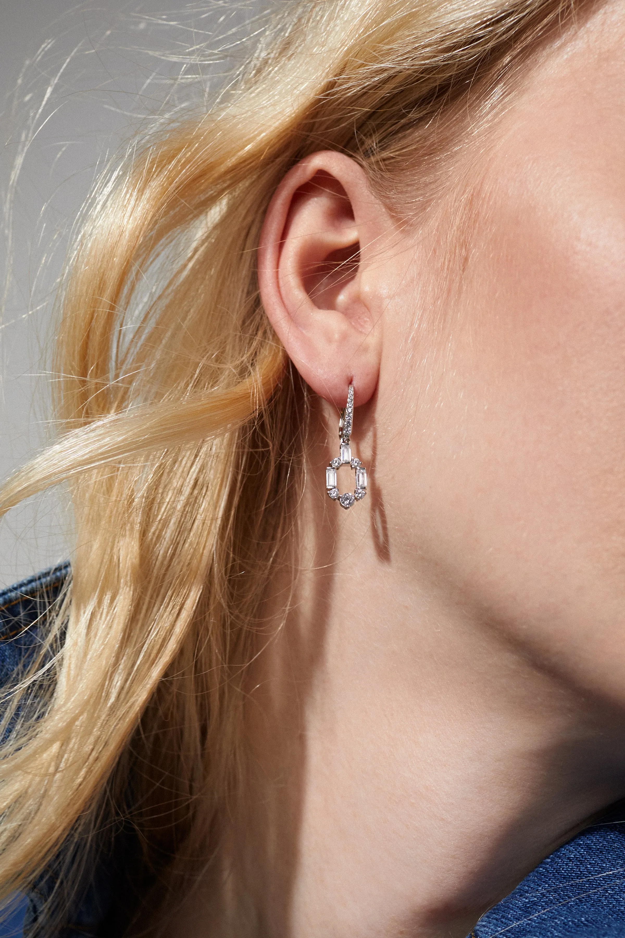 GWEN CLUSTER CZ LEVERBACK EARRINGS