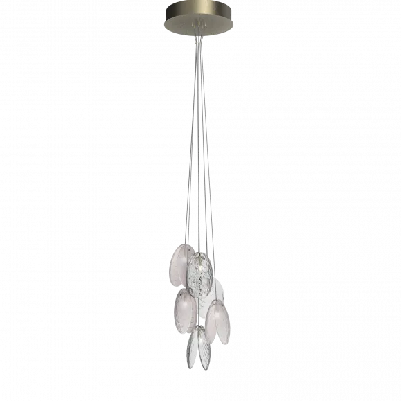 Hand-Blown Crystal Shell Pendant | 6lt Cluster